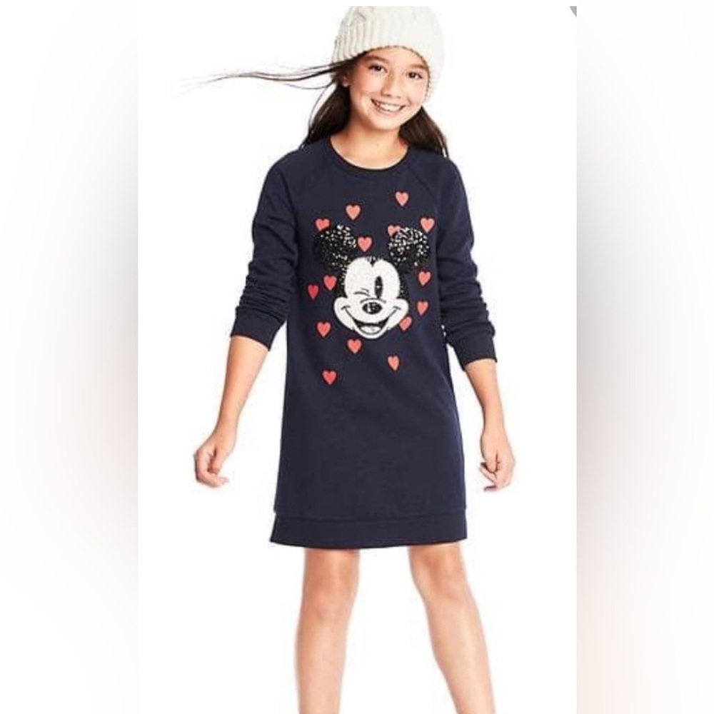 GAP KIDS x DISNEY Sequin Mickey Sweatshirt Dress- XS (4-5Y)